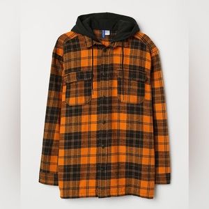Casual wear h&m flannel with hoodie great for upcoming holidays and season